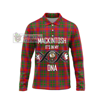 MacKintosh (McKintosh) Tartan Long Sleeve Polo Shirt with Family Crest DNA In Me Style