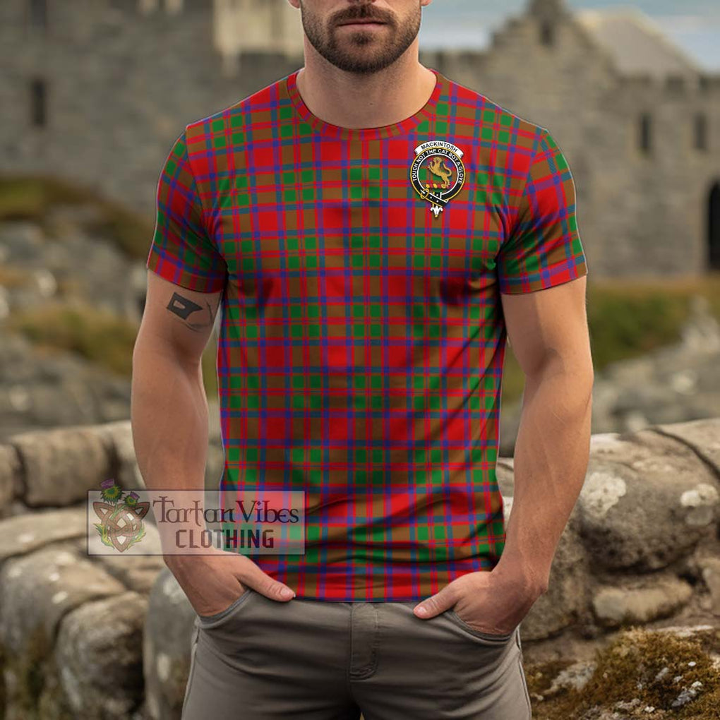 MacKintosh (McKintosh) Tartan Cotton T-Shirt with Family Crest Men's Shirt - Tartanvibesclothing Shop