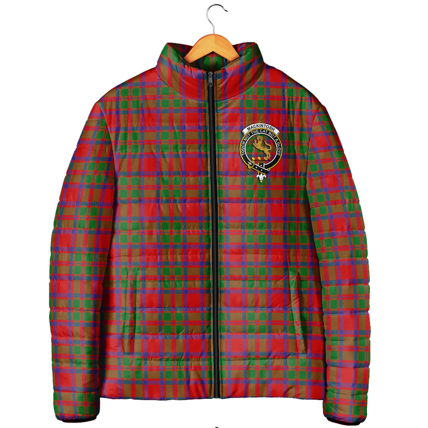 MacKintosh (McKintosh) Tartan Padded Jacket with Family Crest Men's Padded Jacket - Tartan Vibes Clothing