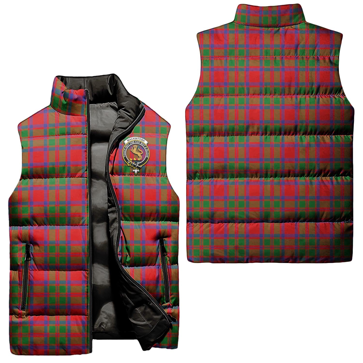 MacKintosh Modern Tartan Sleeveless Puffer Jacket with Family Crest Unisex - Tartanvibesclothing