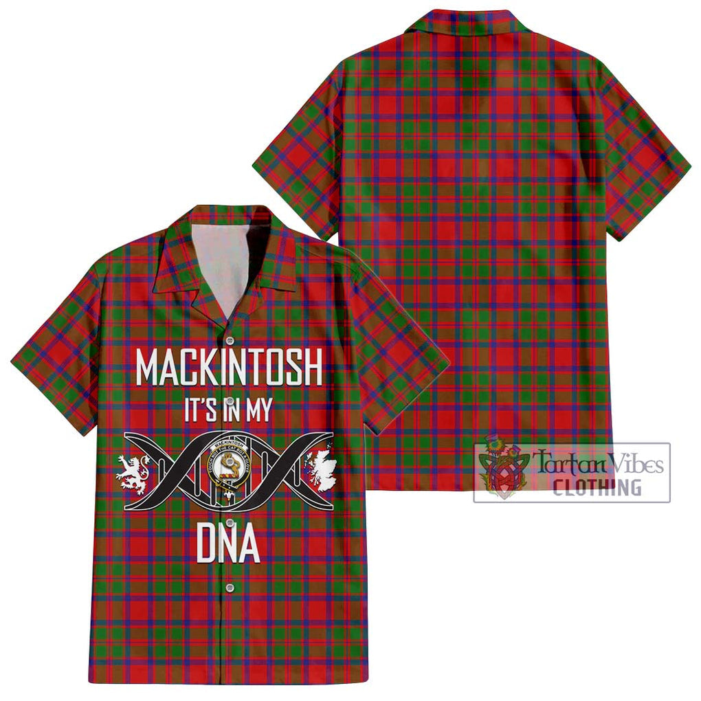 MacKintosh (McKintosh) Tartan Short Sleeve Button Shirt with Family Crest DNA In Me Style Kid - Tartanvibesclothing Shop