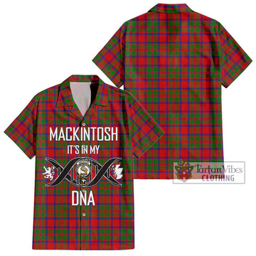 MacKintosh (McKintosh) Tartan Short Sleeve Button Shirt with Family Crest DNA In Me Style