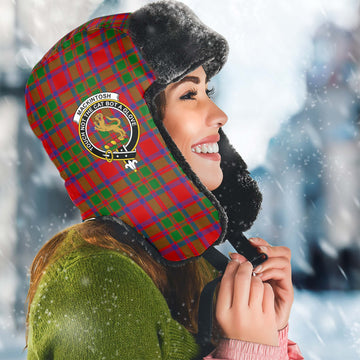 MacKintosh (McKintosh) Tartan Winter Trapper Hat with Family Crest