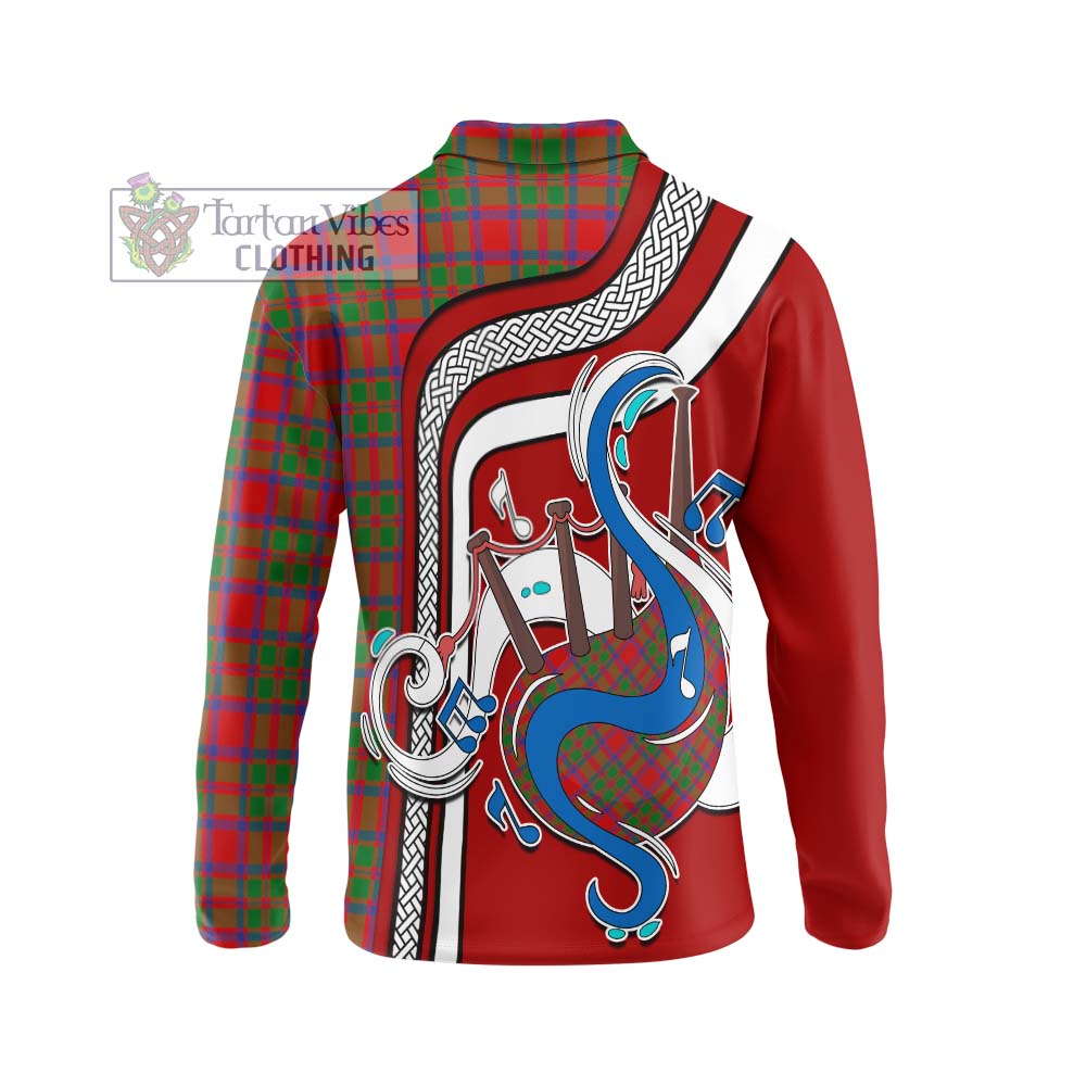 Tartan Vibes Clothing MacKintosh Modern Tartan Long Sleeve Polo Shirt with Epic Bagpipe Style