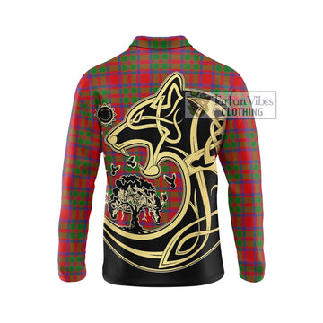 MacKintosh (McKintosh) Tartan Long Sleeve Polo Shirt with Family Crest Celtic Wolf Style