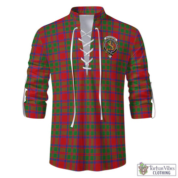 MacKintosh (McKintosh) Tartan Men's Scottish Traditional Jacobite Ghillie Kilt Shirt with Family Crest