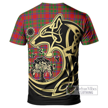 MacKintosh (McKintosh) Tartan T-Shirt with Family Crest Celtic Wolf Style