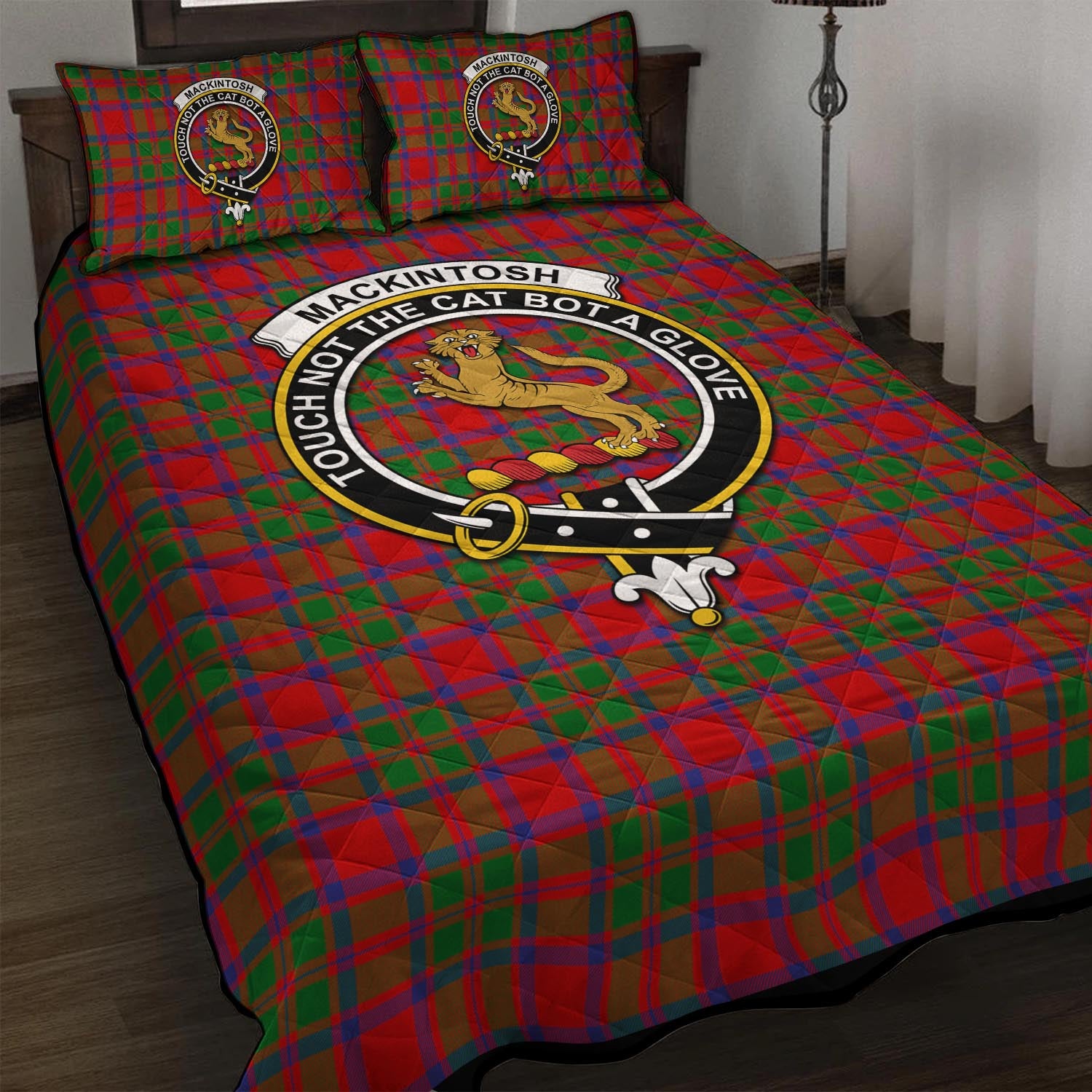 MacKintosh (McKintosh) Tartan Quilt Bed Set with Family Crest - Tartan Vibes Clothing