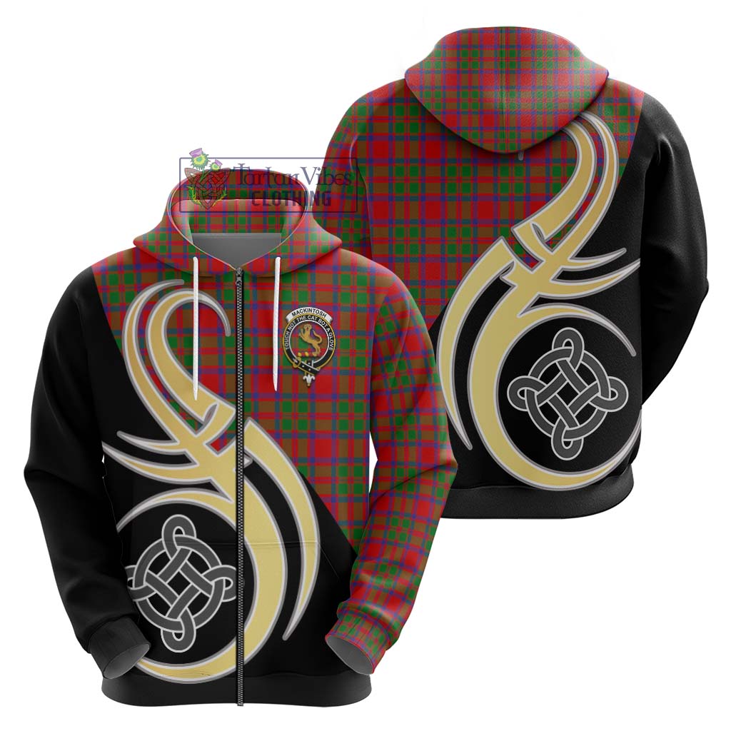 MacKintosh (McKintosh) Tartan Hoodie with Family Crest and Celtic Symbol Style - Tartan Vibes Clothing