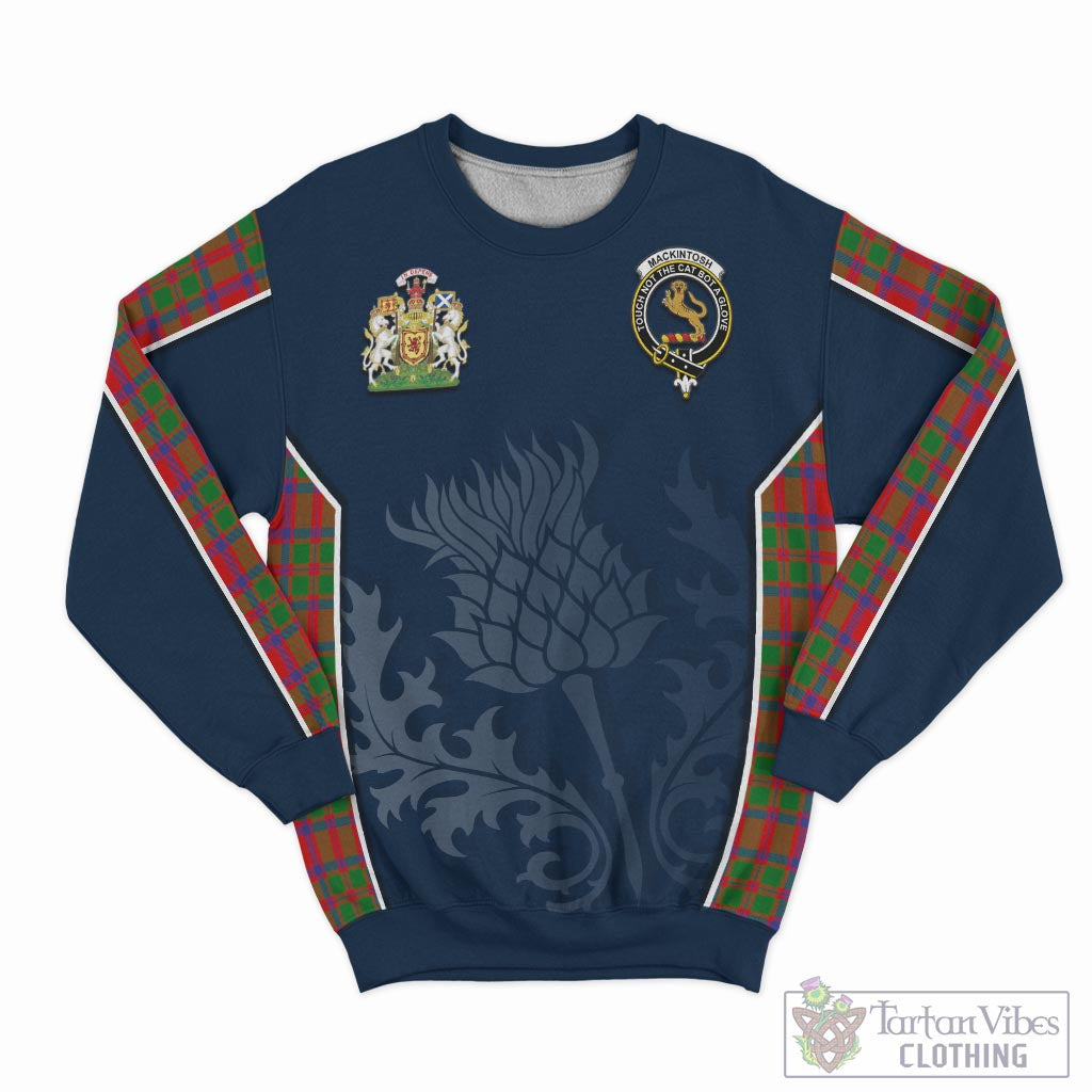 Tartan Vibes Clothing MacKintosh Modern Tartan Sweatshirt with Family Crest and Scottish Thistle Vibes Sport Style