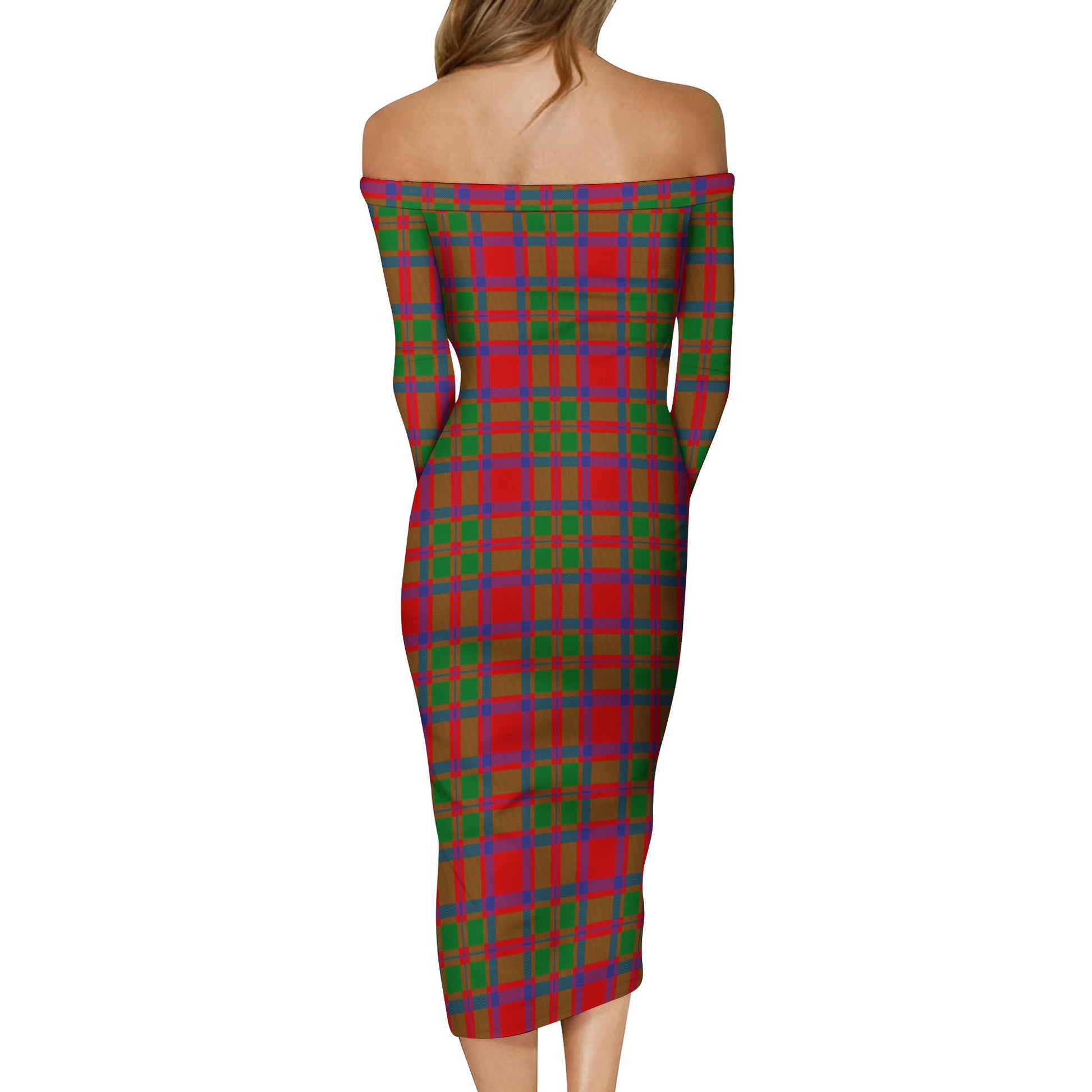 MacKintosh Modern Tartan Off Shoulder Lady Dress - Tartanvibesclothing