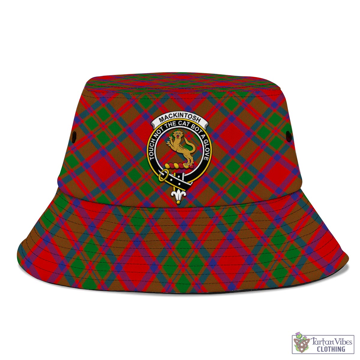 Tartan Vibes Clothing MacKintosh Modern Tartan Bucket Hat with Family Crest