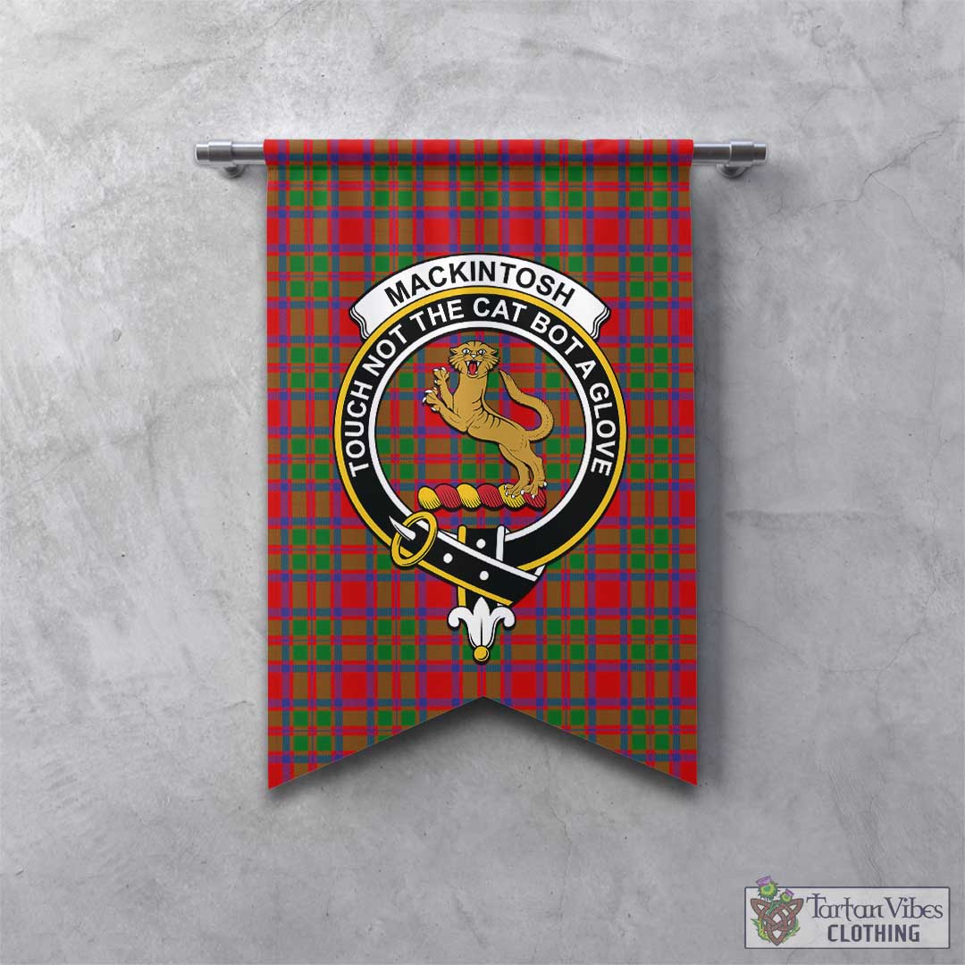 Tartan Vibes Clothing MacKintosh Modern Tartan Gonfalon, Tartan Banner with Family Crest