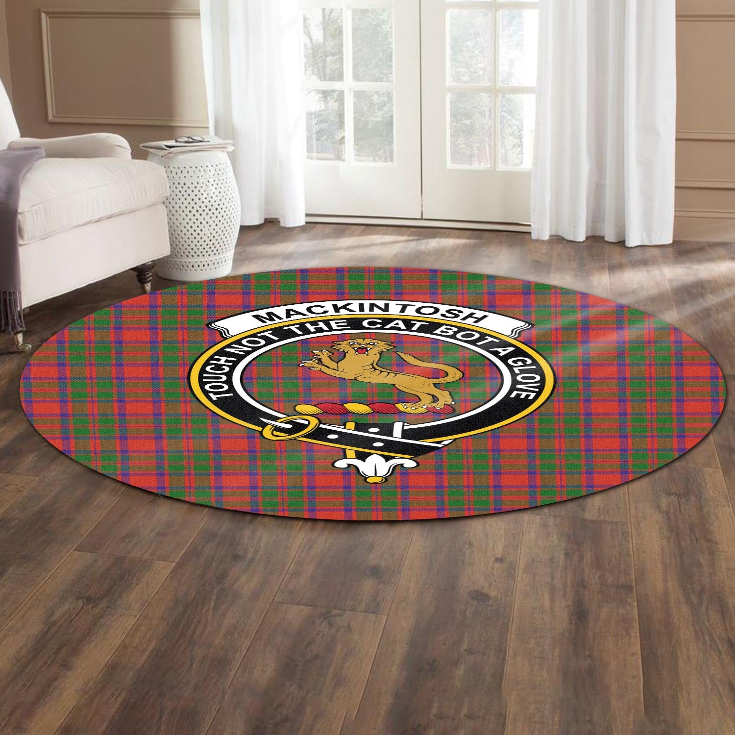 mackintosh-modern-tartan-round-rug-with-family-crest