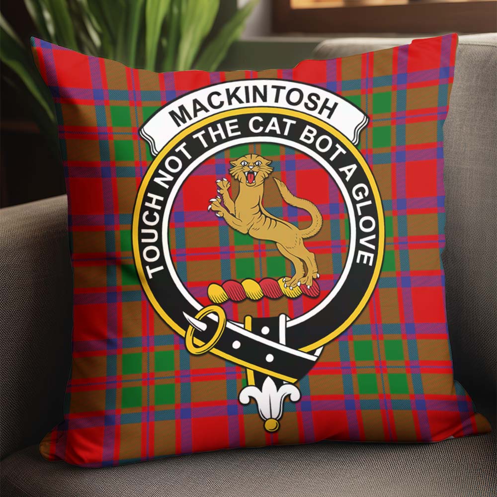 MacKintosh Modern Tartan Pillow Cover with Family Crest - Tartanvibesclothing