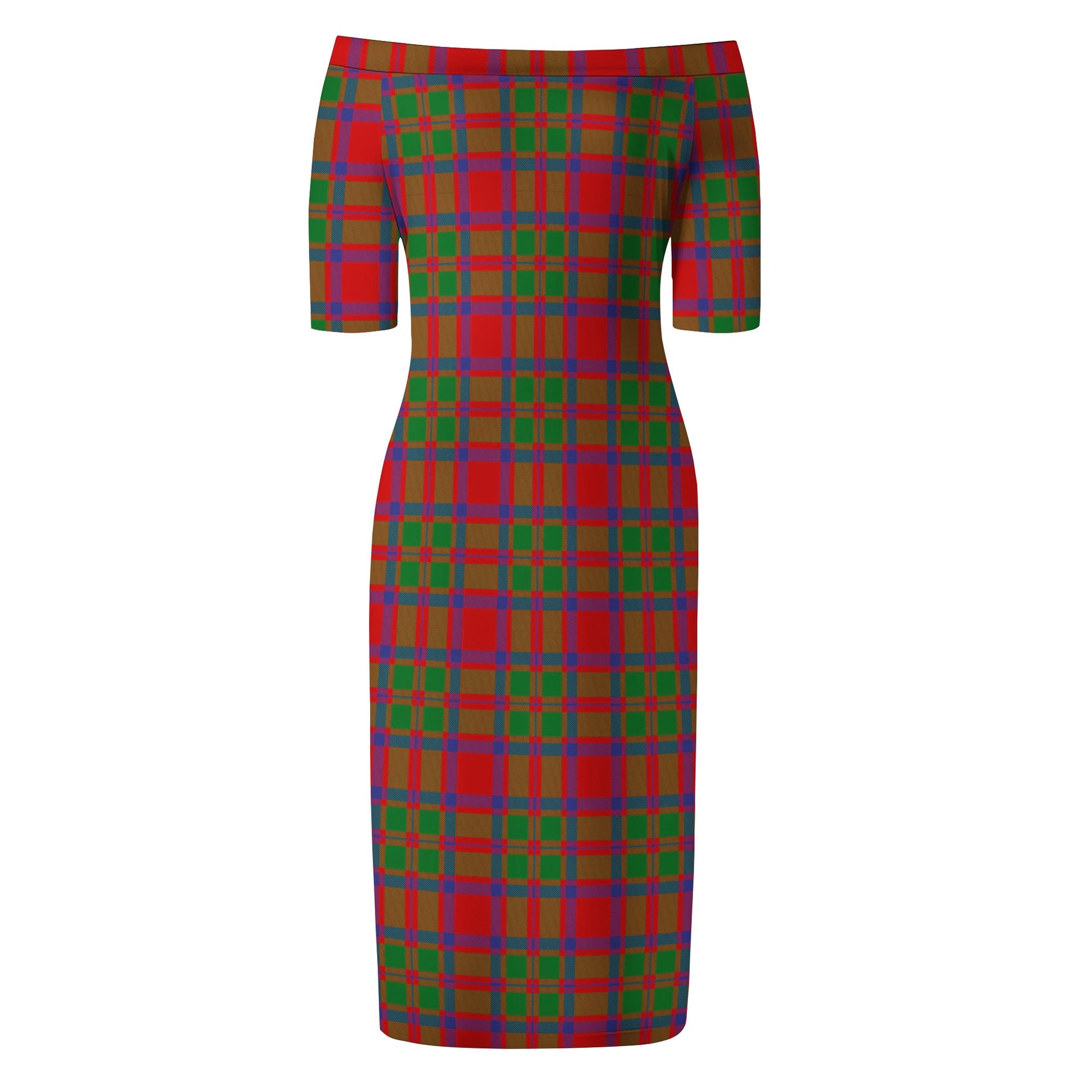 MacKintosh Modern Tartan Off Shoulder Lady Dress - Tartanvibesclothing