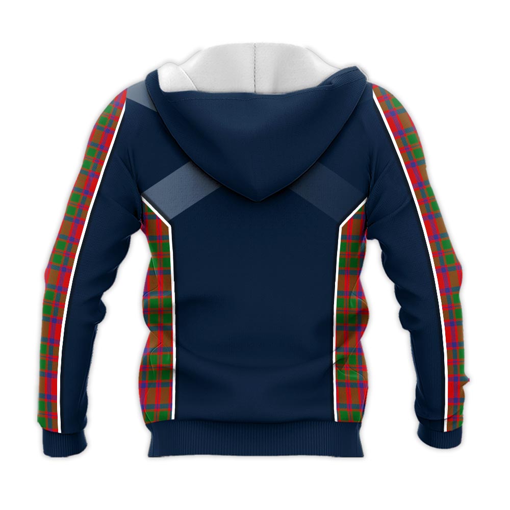 Tartan Vibes Clothing MacKintosh Modern Tartan Knitted Hoodie with Family Crest and Scottish Thistle Vibes Sport Style