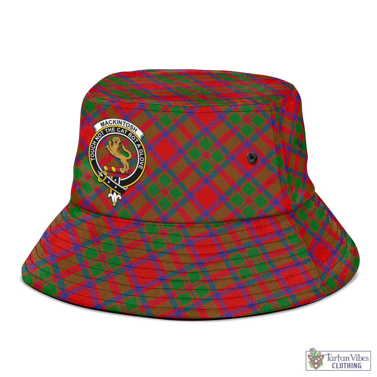 Tartan Vibes Clothing MacKintosh Modern Tartan Bucket Hat with Family Crest