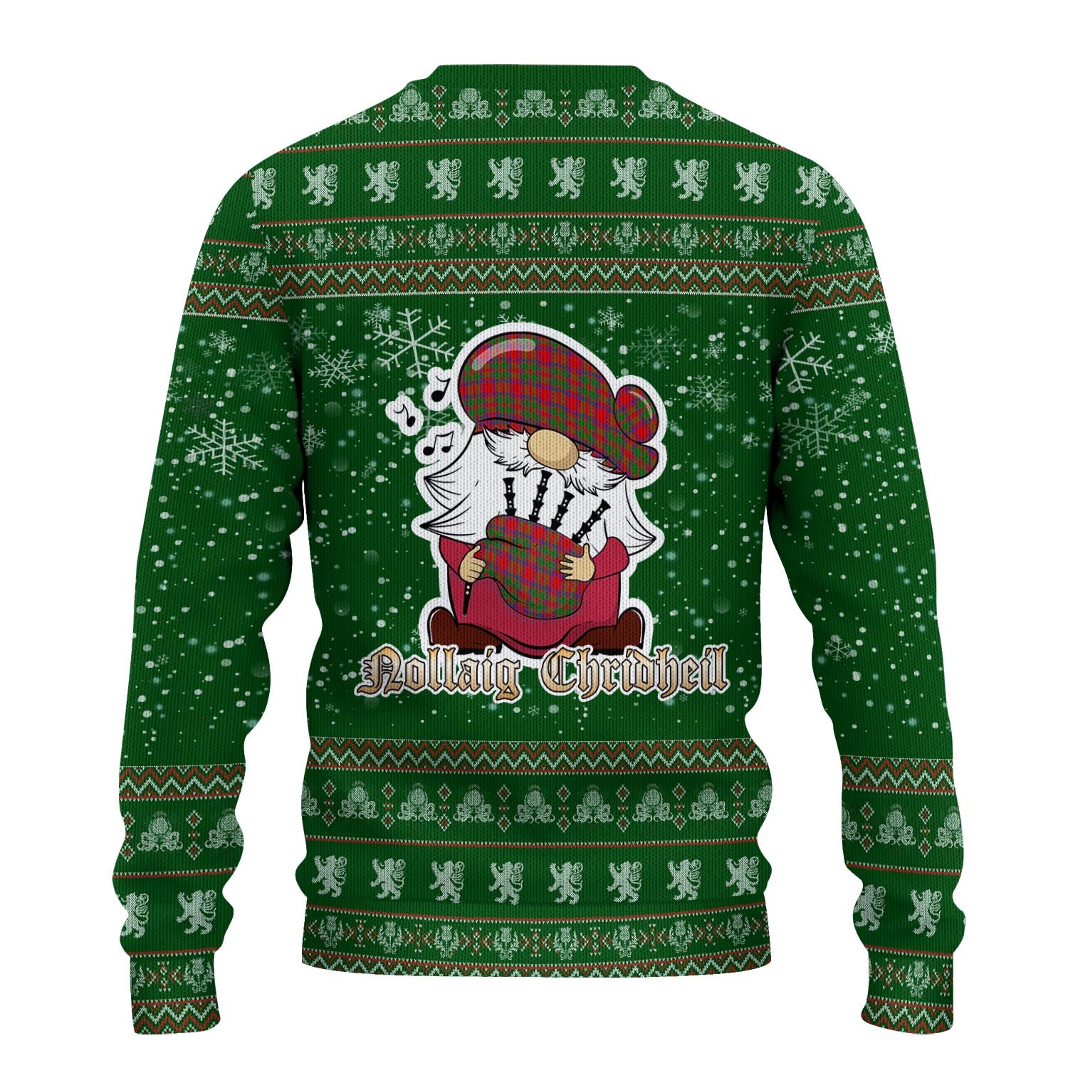 MacKintosh Modern Clan Christmas Family Knitted Sweater with Funny Gnome Playing Bagpipes - Tartanvibesclothing