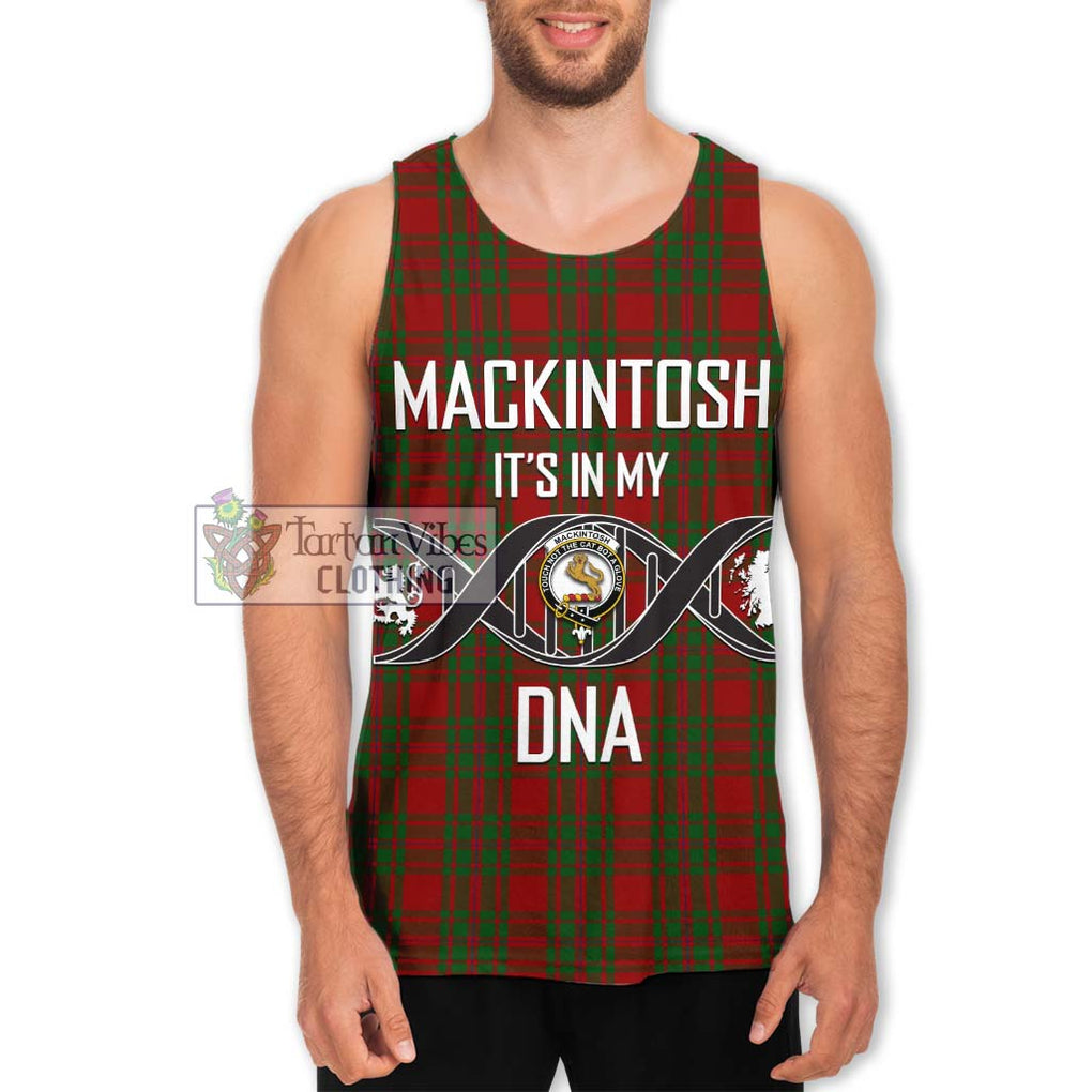 MacKintosh Red Tartan Men's Tank Top with Family Crest DNA In Me Style Men - Tartanvibesclothing Shop