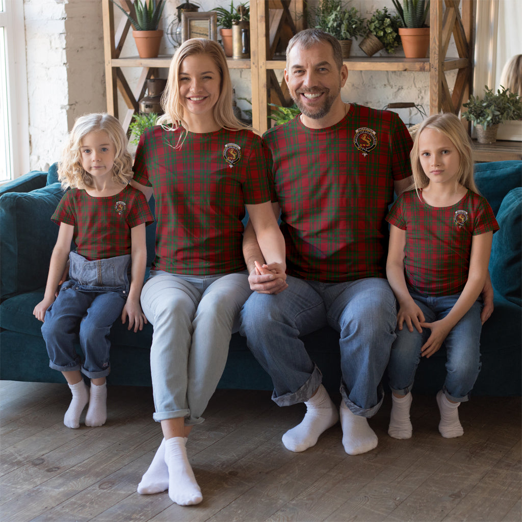 MacKintosh Red Tartan T-Shirt with Family Crest Kid's Shirt - Tartan Vibes Clothing