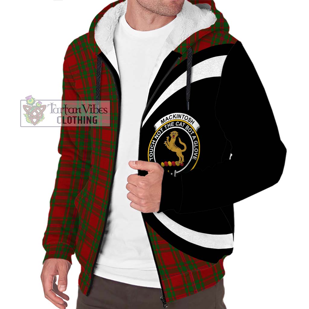 MacKintosh Red Tartan Sherpa Hoodie with Family Crest Circle Style Unisex S - Tartan Vibes Clothing