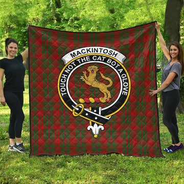 MacKintosh Red Tartan Quilt with Family Crest