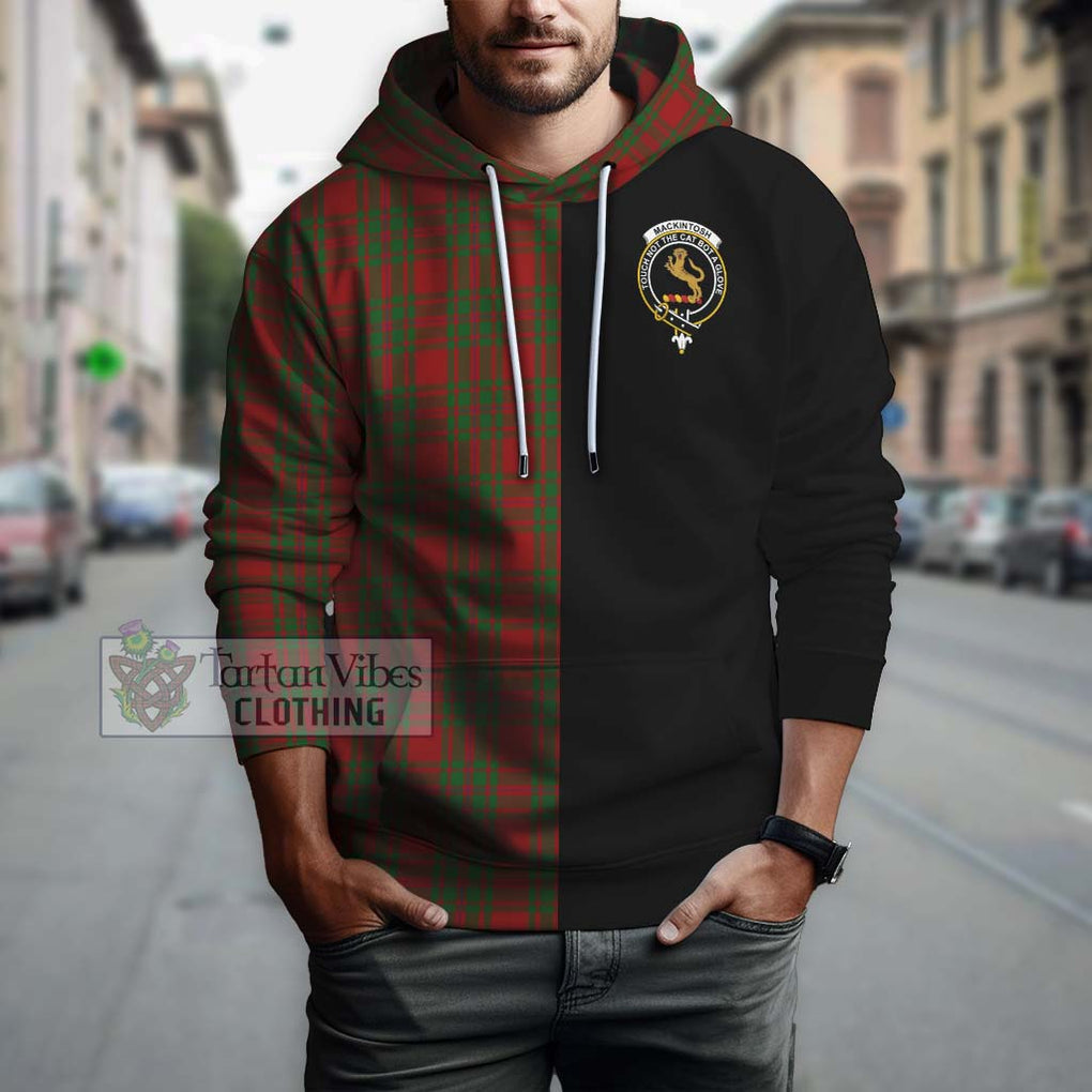 MacKintosh Red Tartan Hoodie with Family Crest and Half Of Me Style Zip Hoodie - Tartanvibesclothing Shop