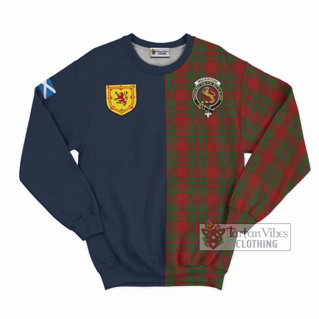 Tartan Vibes Clothing MacKintosh Red Tartan Sweatshirt with Scottish Lion Royal Arm Half Style