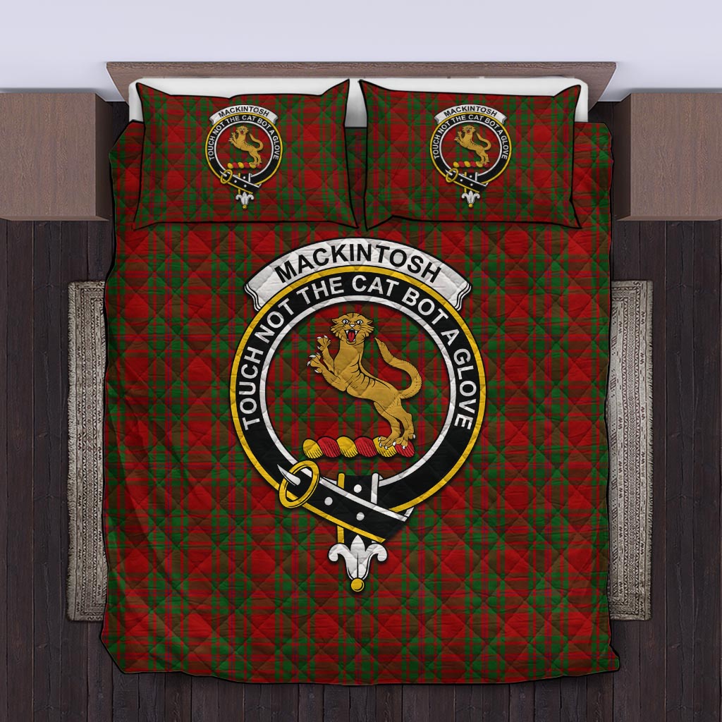 MacKintosh Red Tartan Quilt Bed Set with Family Crest Twin - Tartan Vibes Clothing