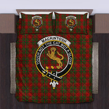 MacKintosh Red Tartan Quilt Bed Set with Family Crest