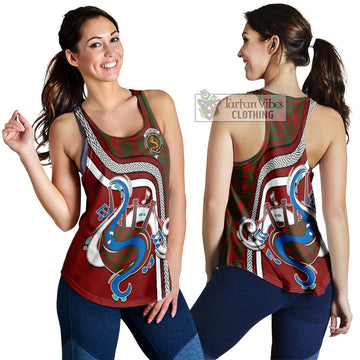 MacKintosh Red Tartan Women's Racerback Tanks with Epic Bagpipe Style