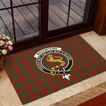 MacKintosh Red Tartan Door Mat with Family Crest