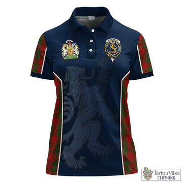 MacKintosh Red Tartan Women's Polo Shirt with Family Crest and Lion Rampant Vibes Sport Style