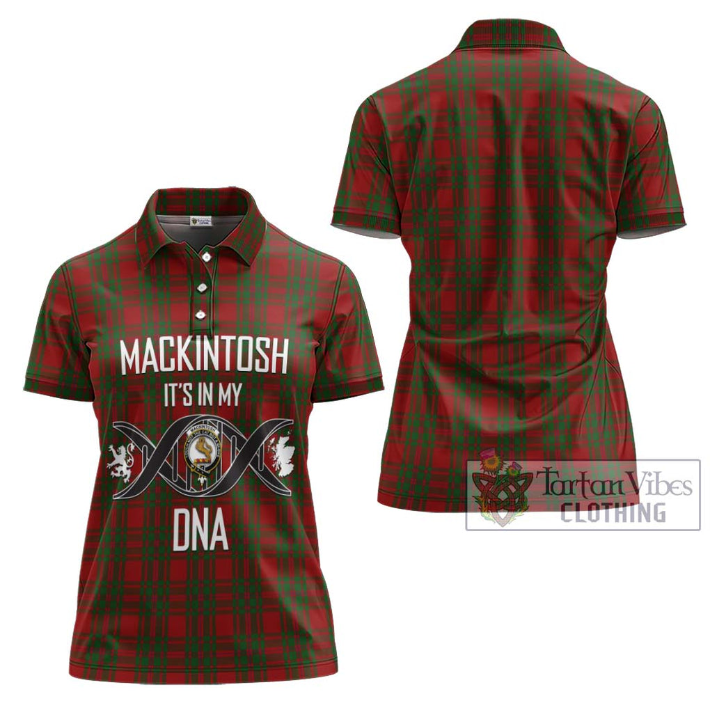 MacKintosh Red Tartan Women's Polo Shirt with Family Crest DNA In Me Style - Tartanvibesclothing Shop