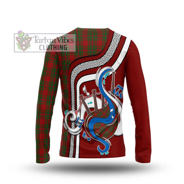 MacKintosh Red Tartan Long Sleeve T-Shirt with Epic Bagpipe Style