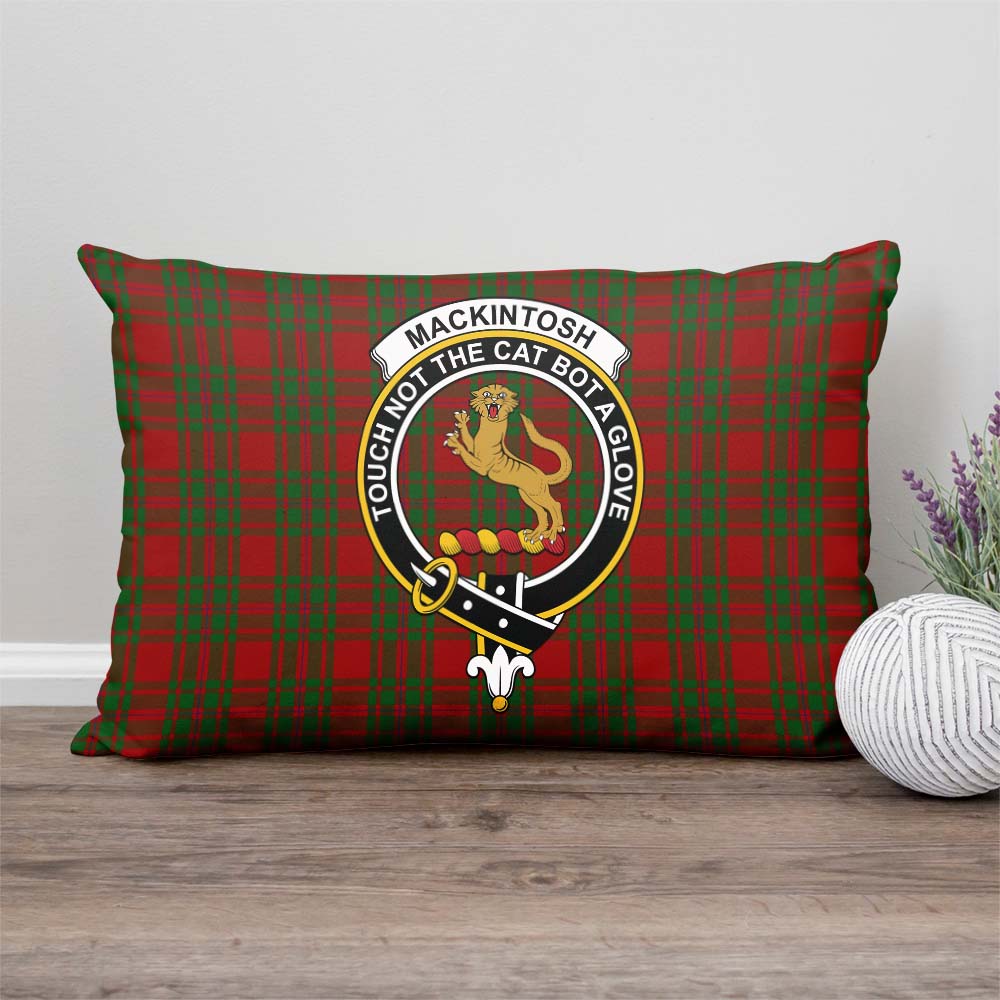 MacKintosh Red Tartan Pillow Cover with Family Crest Rectangle Pillow Cover - Tartanvibesclothing