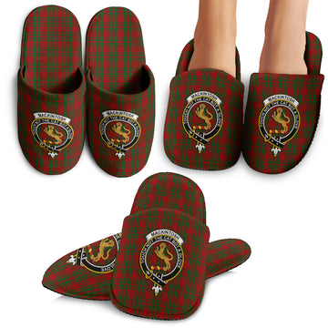 MacKintosh Red Tartan Home Slippers with Family Crest