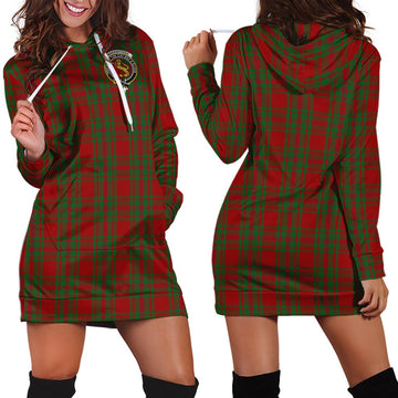 MacKintosh Red Tartan Hoodie Dress with Family Crest