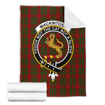 MacKintosh Red Tartan Blanket with Family Crest