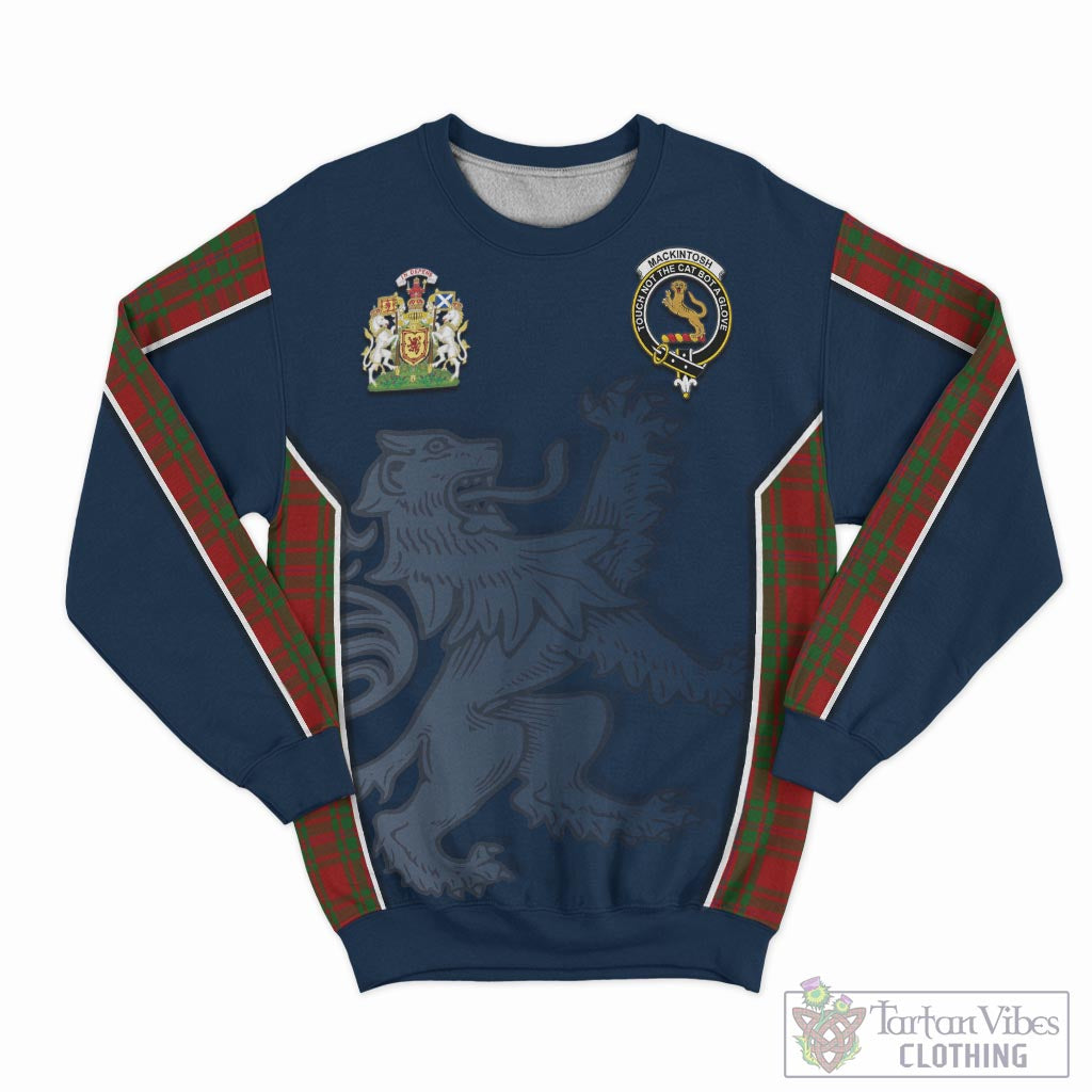 Tartan Vibes Clothing MacKintosh Red Tartan Sweater with Family Crest and Lion Rampant Vibes Sport Style