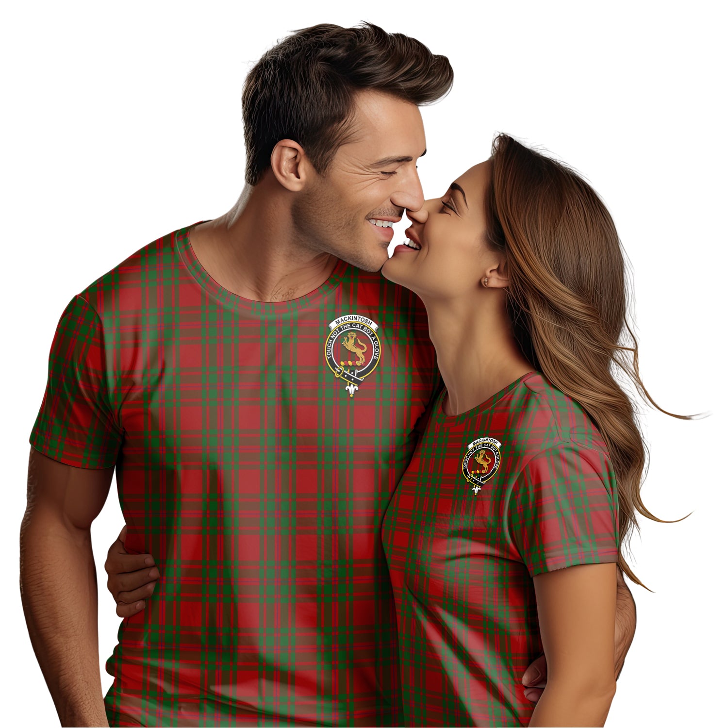 MacKintosh Red Tartan T-Shirt with Family Crest - Tartan Vibes Clothing