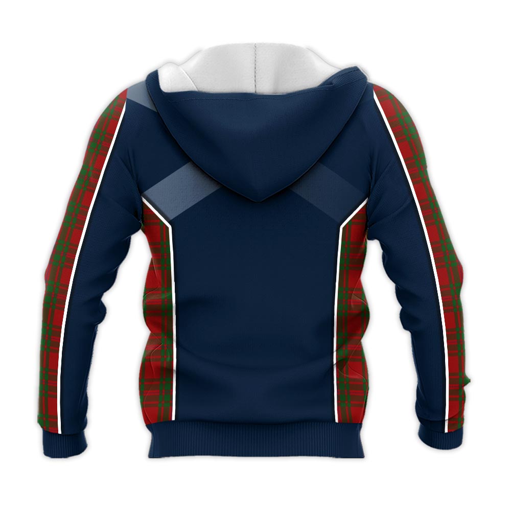 Tartan Vibes Clothing MacKintosh Red Tartan Knitted Hoodie with Family Crest and Scottish Thistle Vibes Sport Style