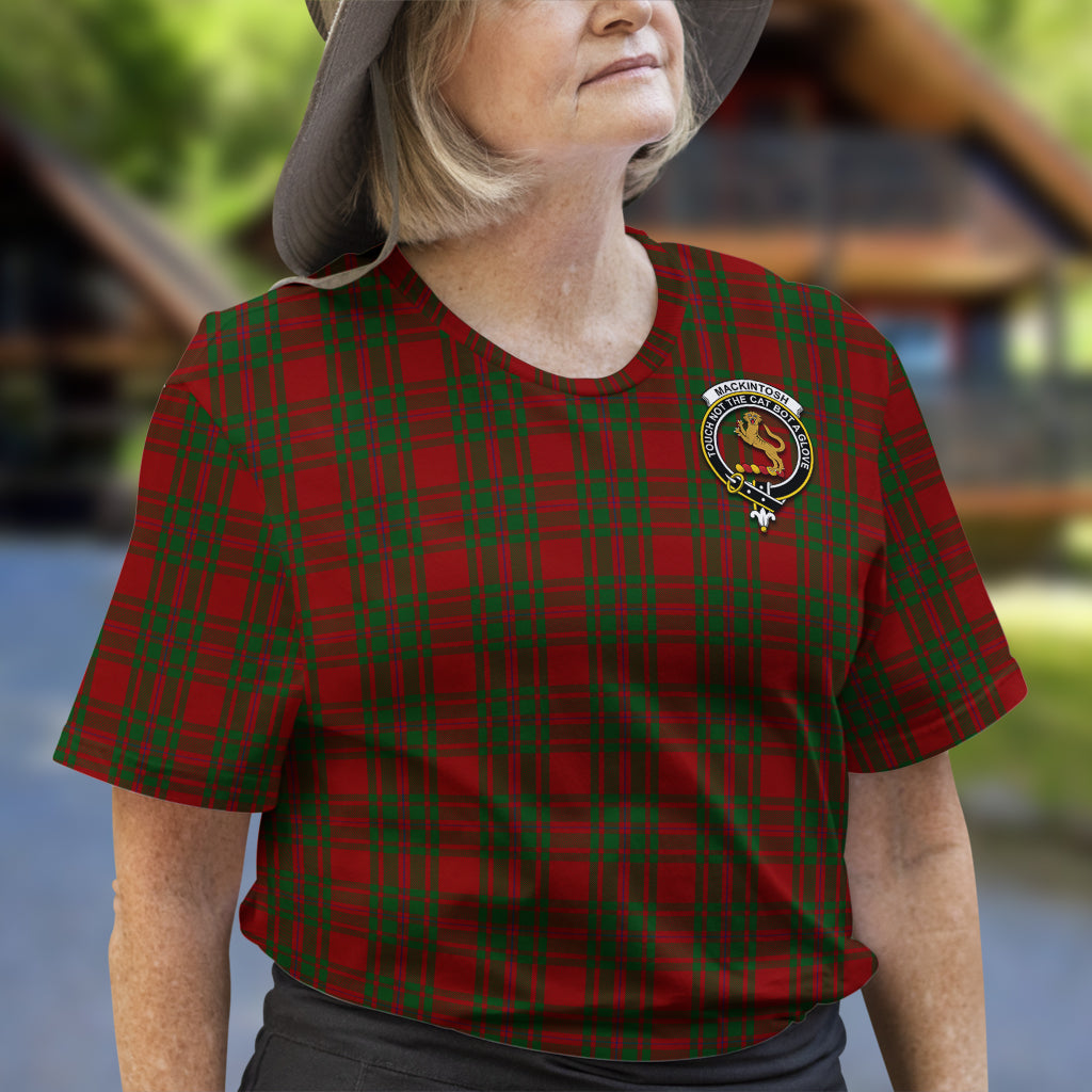 MacKintosh Red Tartan T-Shirt with Family Crest - Tartan Vibes Clothing