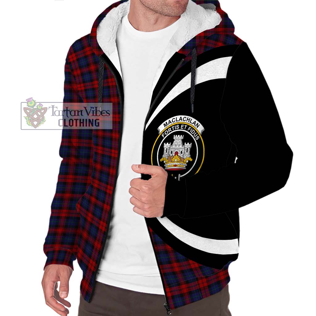 MacLachlan (McLachlan) Tartan Sherpa Hoodie with Family Crest Circle Style Unisex S - Tartan Vibes Clothing