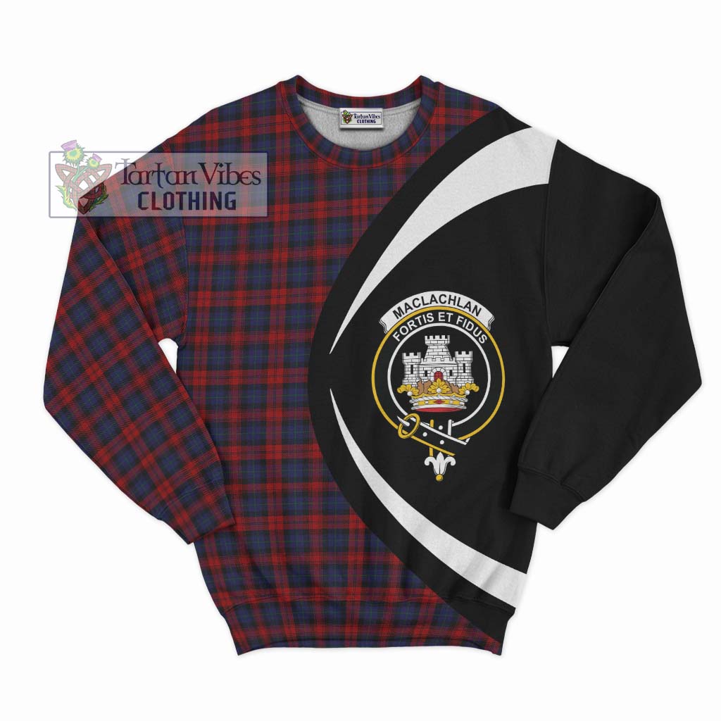 MacLachlan (McLachlan) Tartan Sweatshirt with Family Crest Circle Style Unisex - Tartan Vibes Clothing