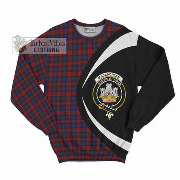 MacLachlan (McLachlan) Tartan Sweatshirt with Family Crest Circle Style