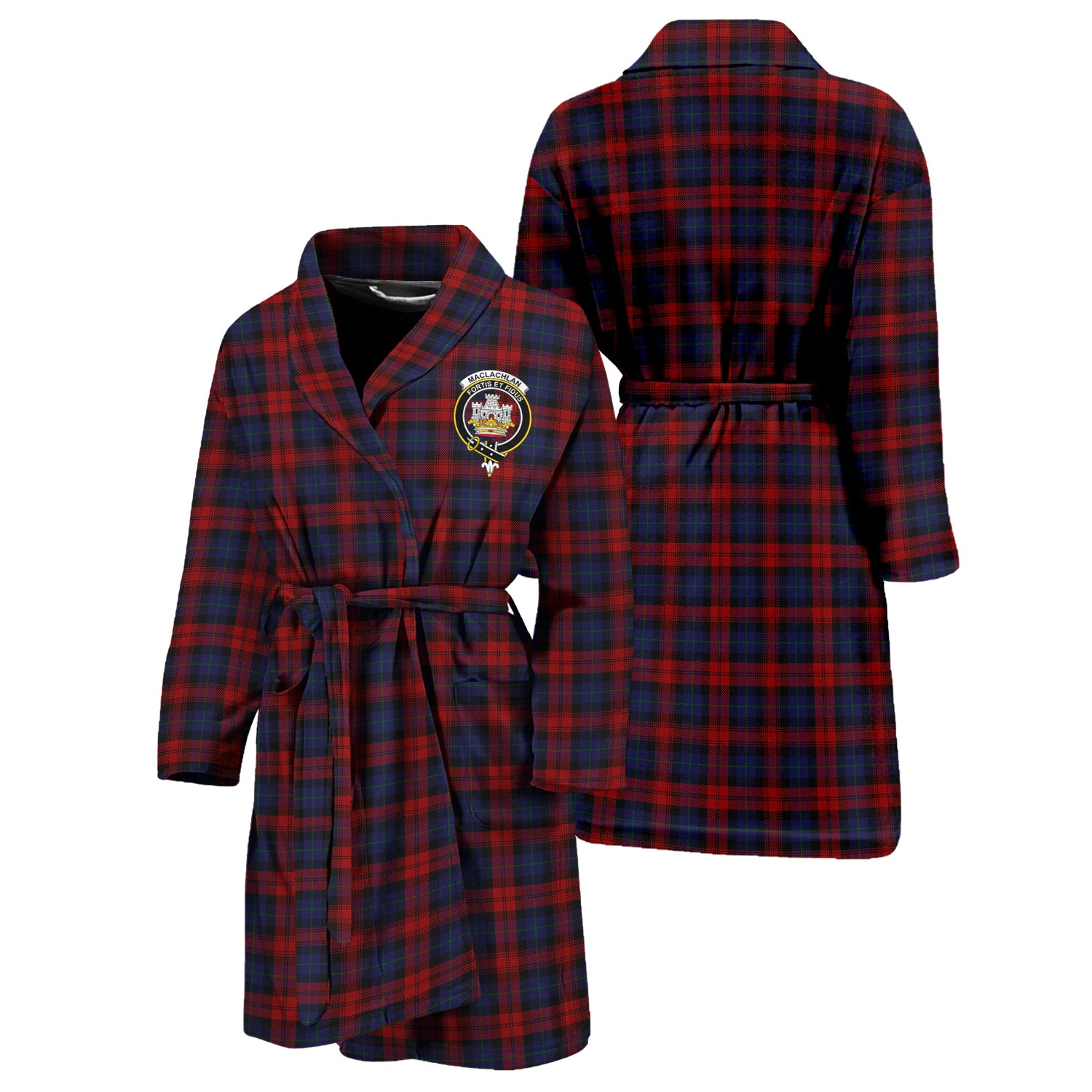 MacLachlan (McLachlan) Tartan Bathrobe with Family Crest Unisex S - Tartan Vibes Clothing