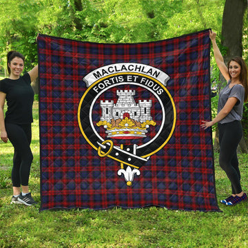 MacLachlan (McLachlan) Tartan Quilt with Family Crest