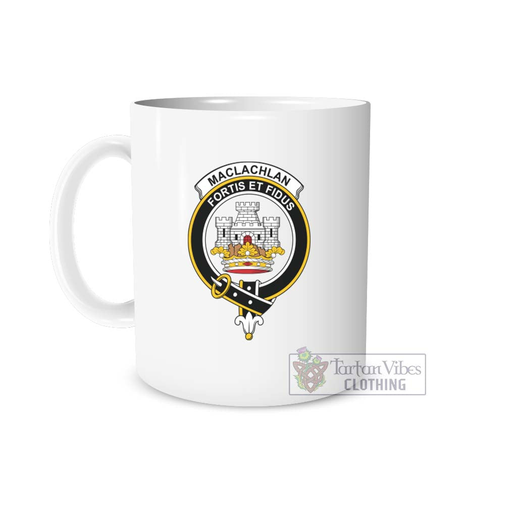 MacLachlan (McLachlan) Family Crest Ceramic Mug White - 2D-tartanvibesclothing